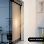 Exterior roller blind for windows | Grey privacy screen | Adjustable width | Drill-free installation