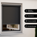 Exterior roller blind for windows | Grey privacy screen | Adjustable width | Drill-free installation