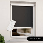 Exterior roller blind for windows | White privacy screen | Adjustable width | Drill-free installation